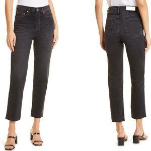 RE/DONE 70s Stove Pipe Denim Jeans - Size 28 in Washed Noir